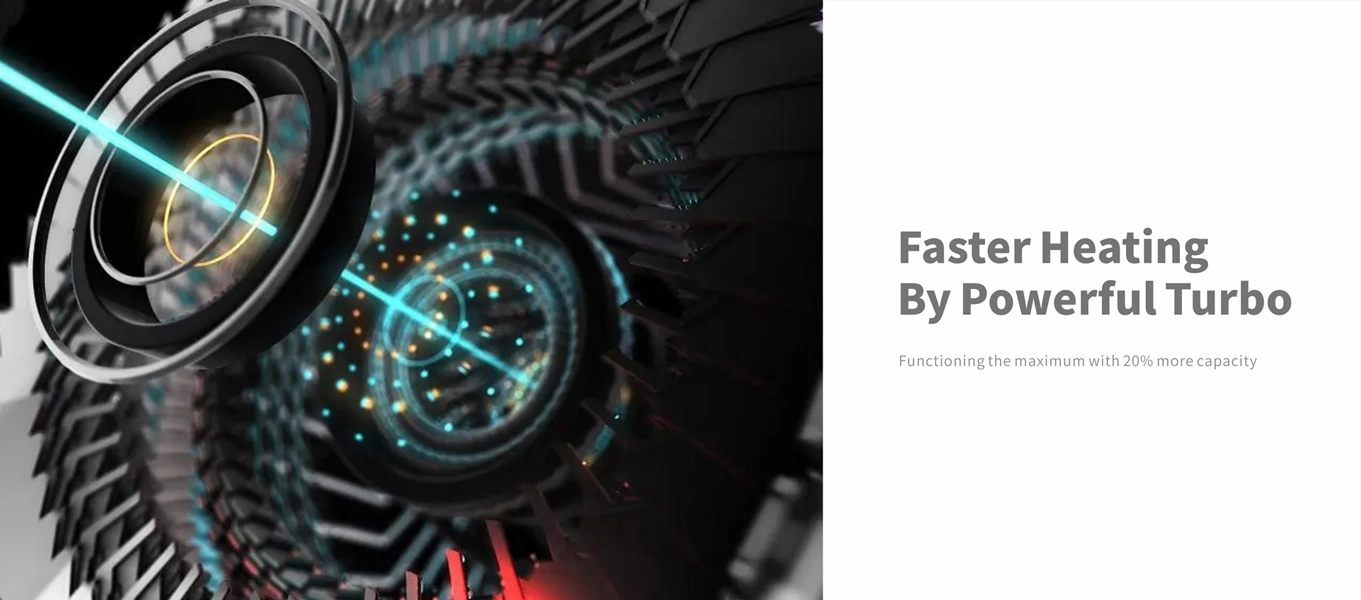 Calefacción más rápida por potente Turbo