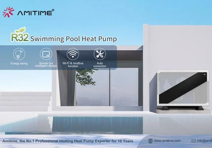 Bomba de calor para piscina AMITIME Gemini FI: una integración sin costuras de tecnología avanzada y diseño intuitivo